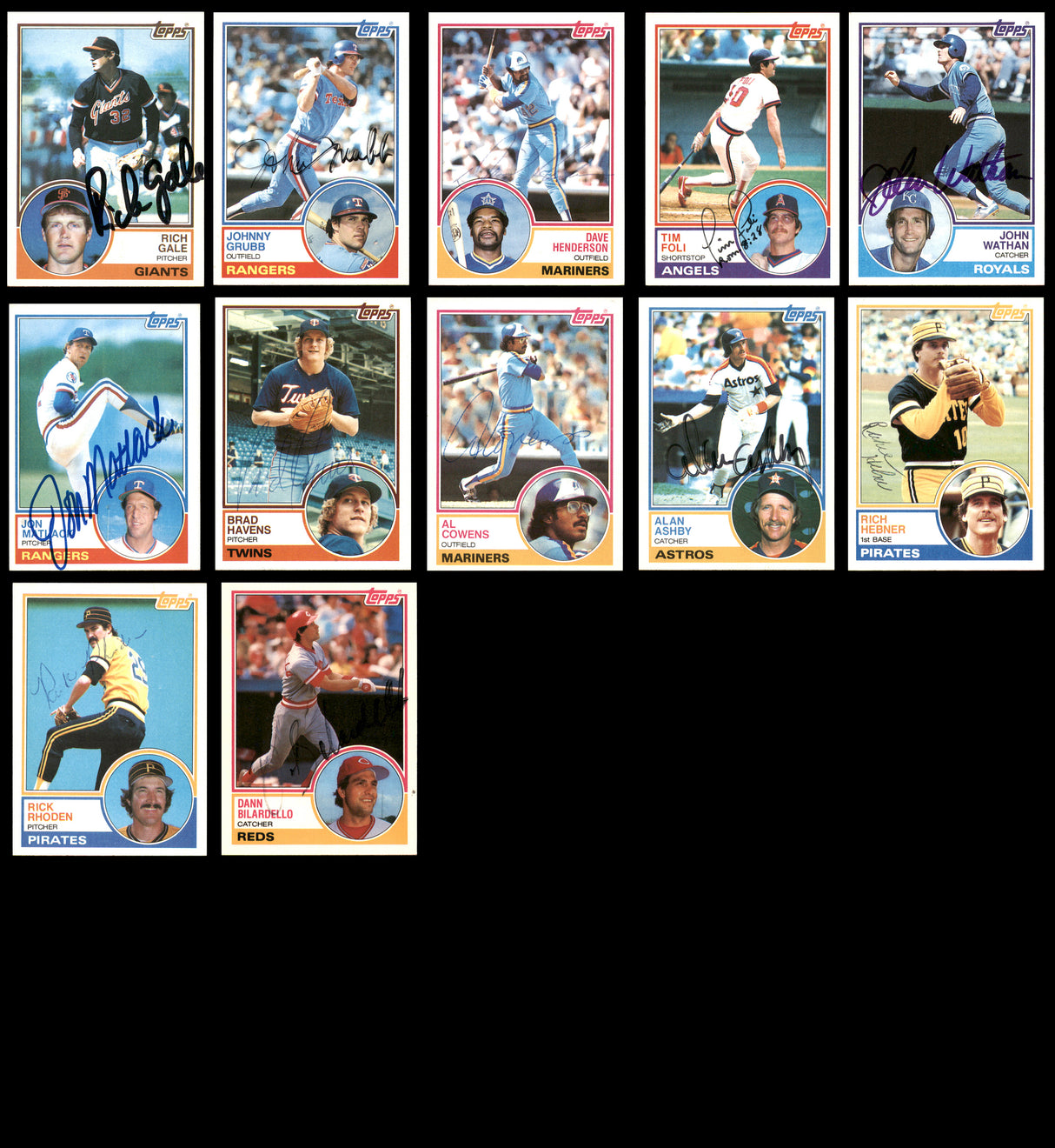 92 Count Lot of Autographed 1983 Topps Baseball Cards (All Different) SKU #266520