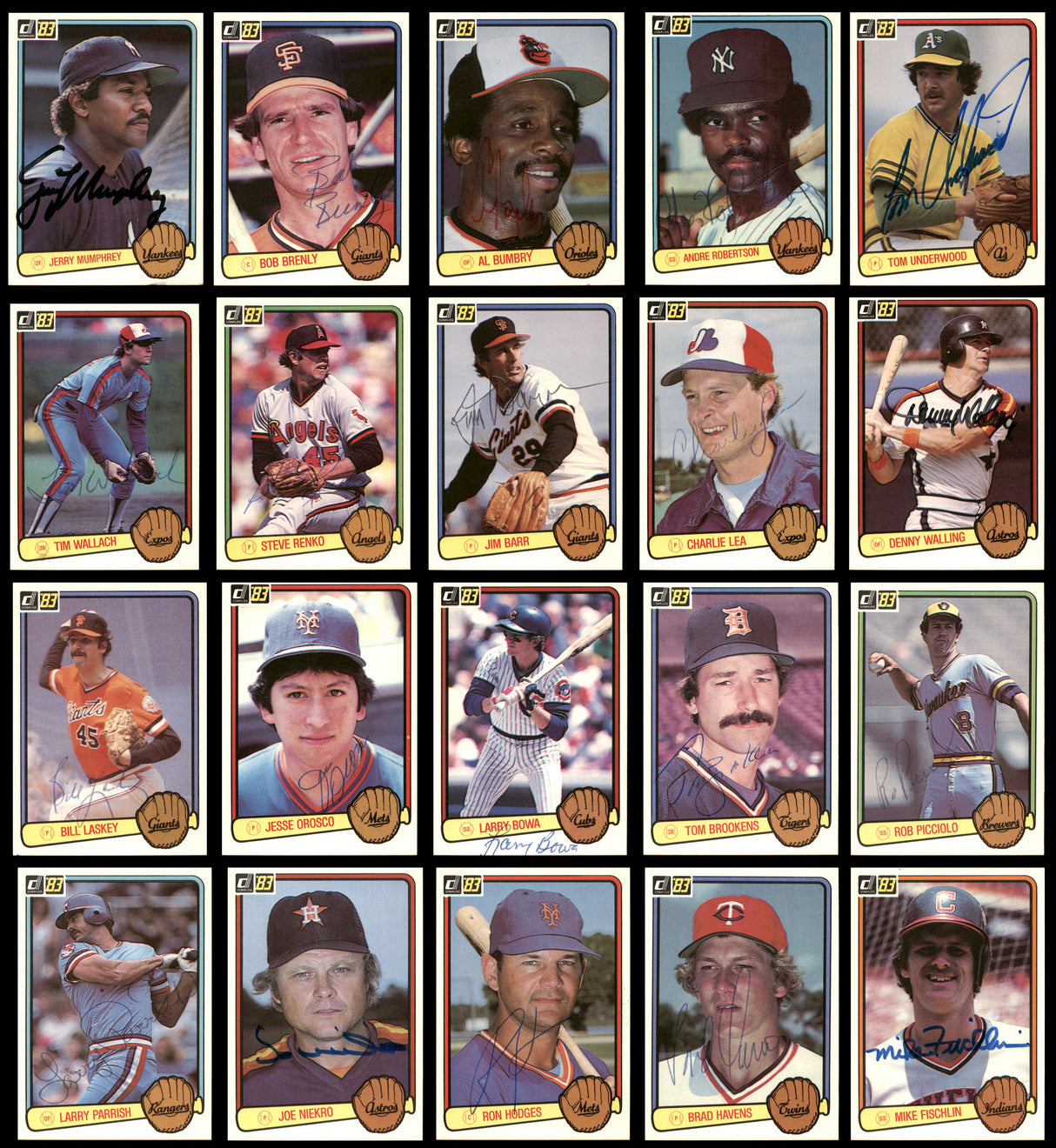 83 Count Lot of Autographed 1983 Donruss Baseball Cards (All Different) SKU #266521