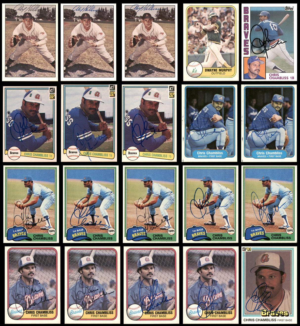 83 Count Lot of Autographed 1978-1991 Baseball Cards SKU #266522