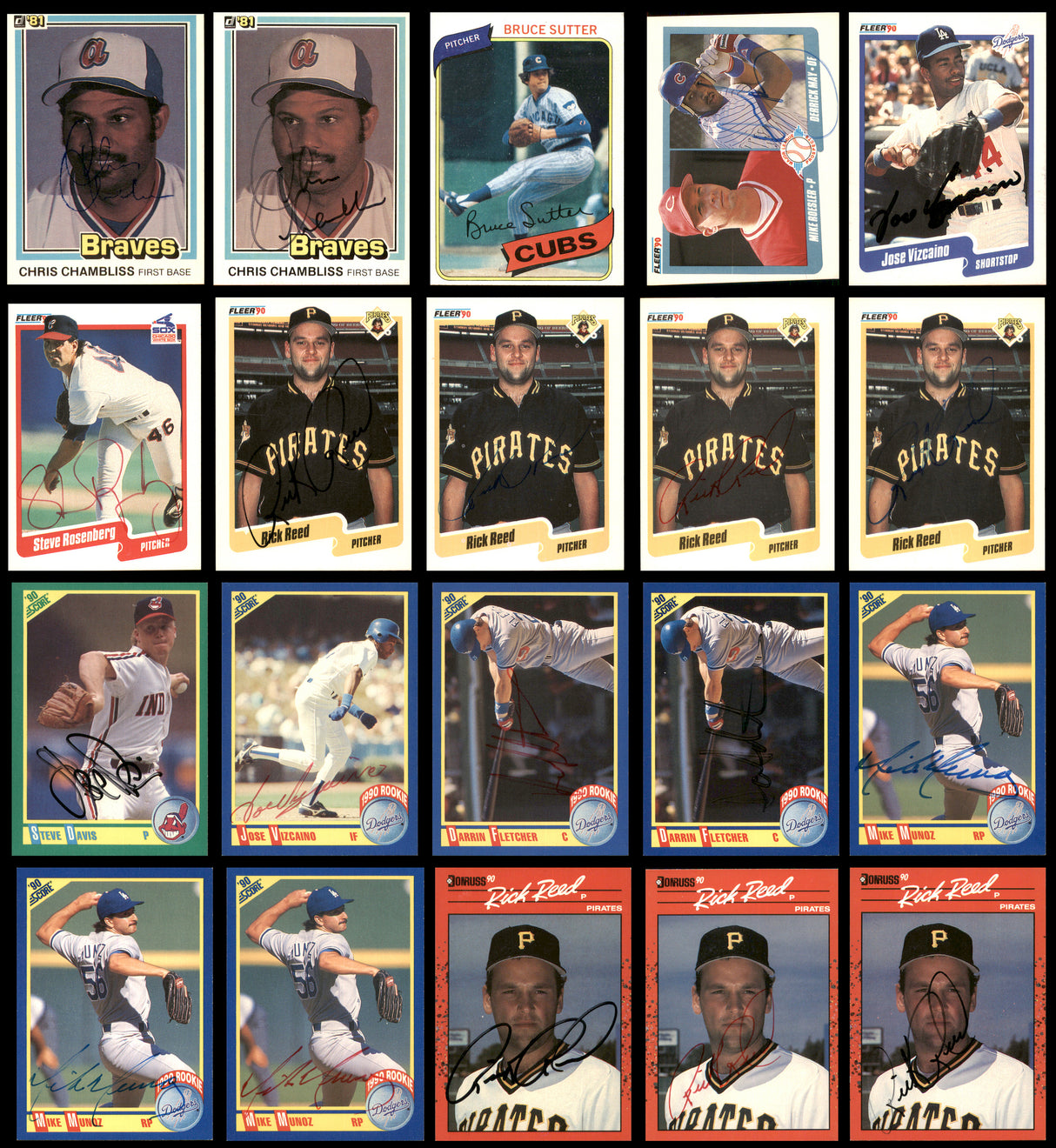 83 Count Lot of Autographed 1978-1991 Baseball Cards SKU #266522
