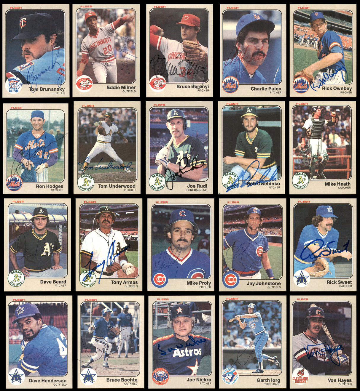99 Count Lot of Autographed 1983 Topps, Donruss & Fleer Baseball Cards SKU #266523