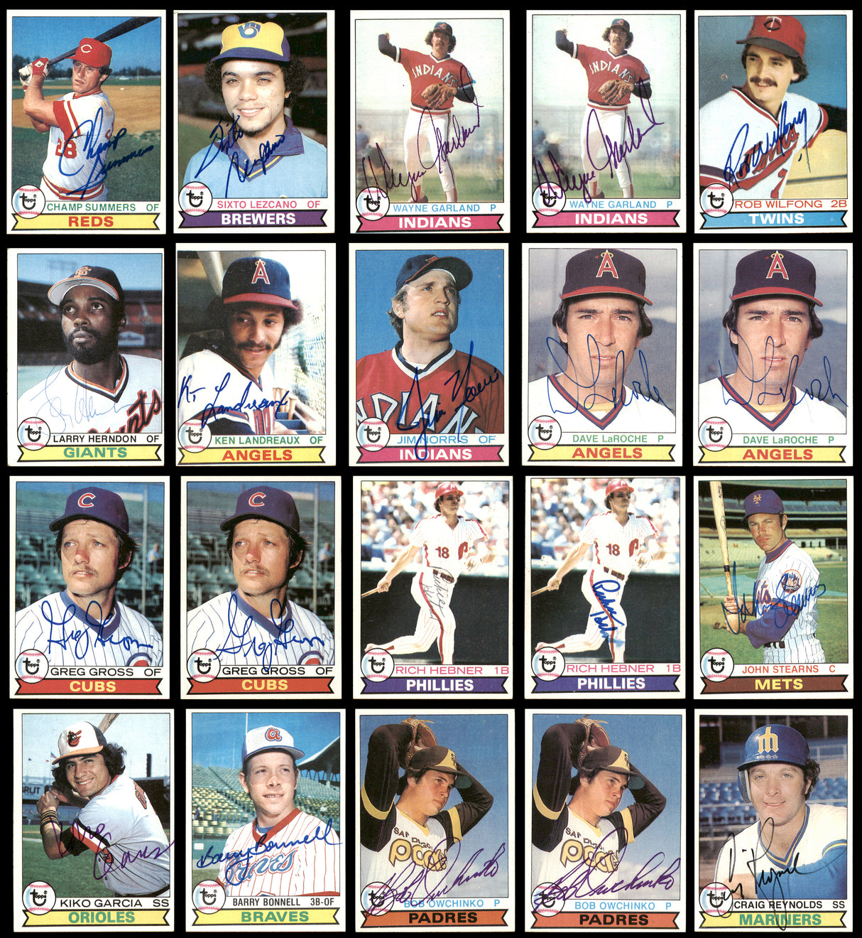 61 Count Lot of Autographed 1979 Topps Baseball Cards SKU #266524