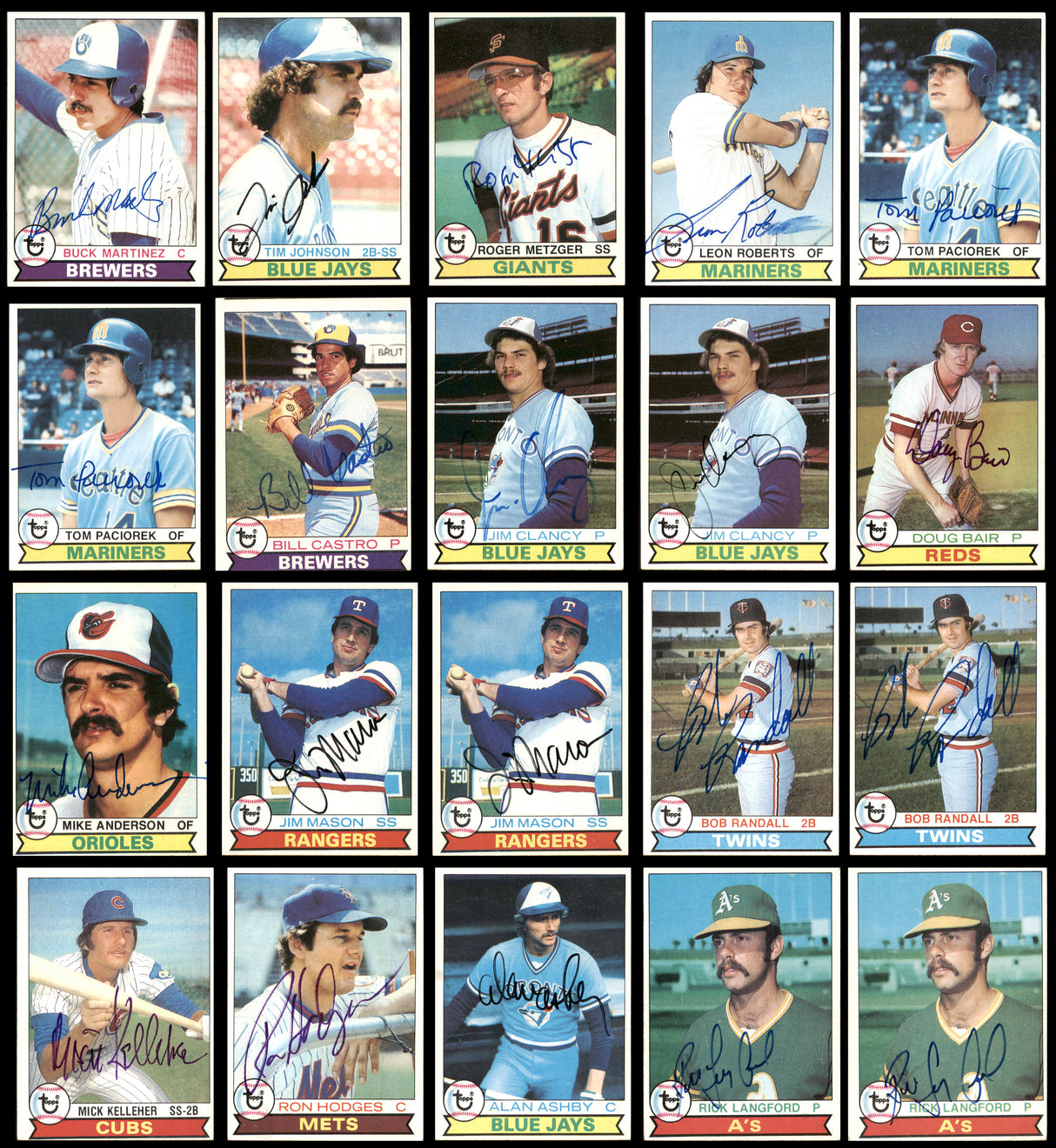 61 Count Lot of Autographed 1979 Topps Baseball Cards SKU #266524