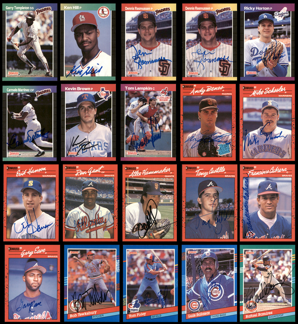 100 Count Lot of Autographed 1984-1991 Baseball Cards SKU #266525