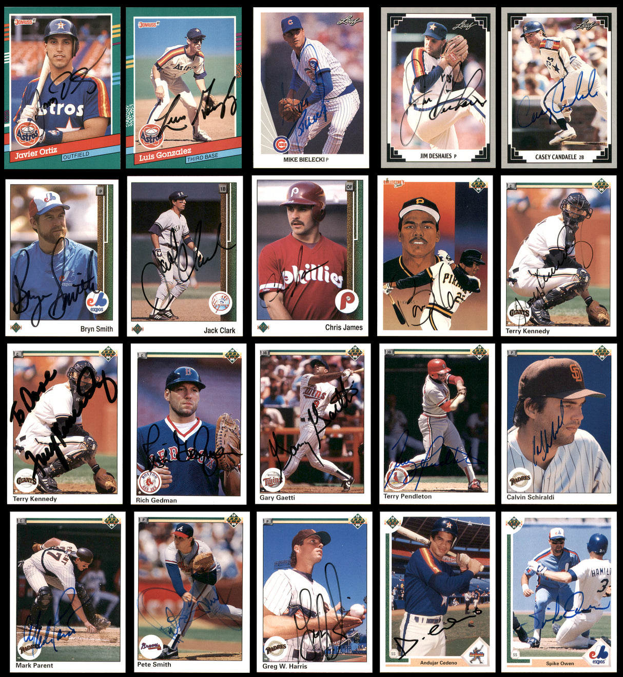 100 Count Lot of Autographed 1984-1991 Baseball Cards SKU #266525