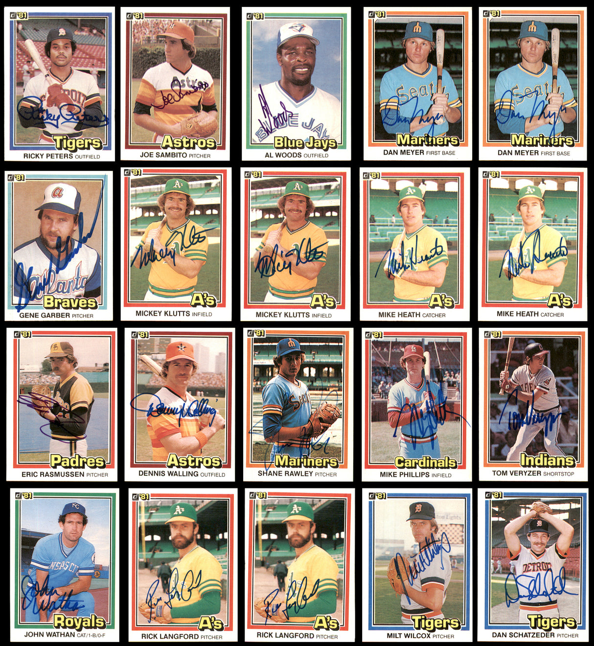 91 Count Lot of Autographed 1981 Donruss Baseball Cards SKU #266528