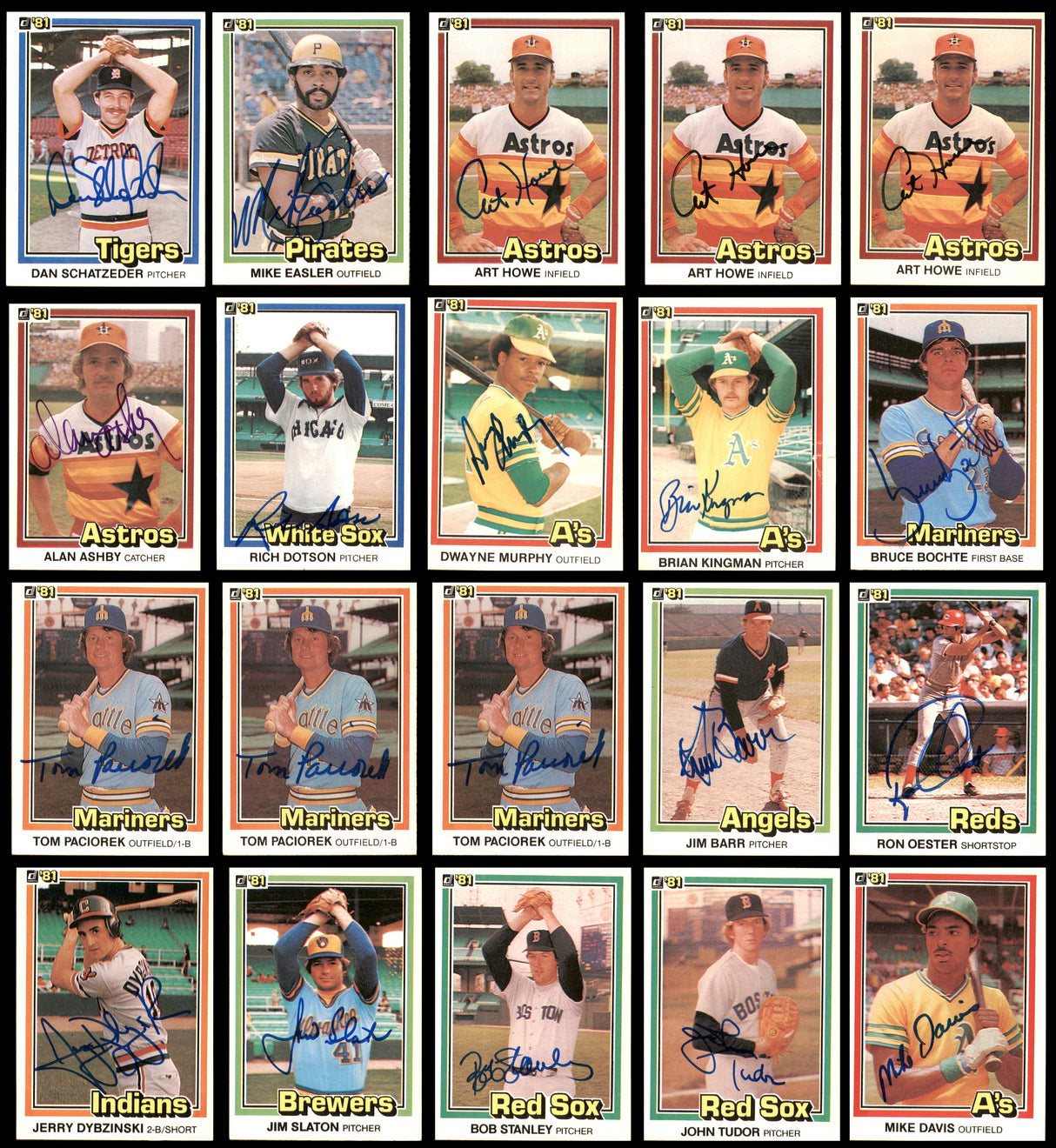91 Count Lot of Autographed 1981 Donruss Baseball Cards SKU #266528