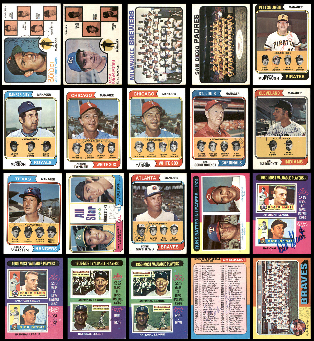 127 Count Lot of Autographed 1961-1988 Baseball Cards SKU #266530