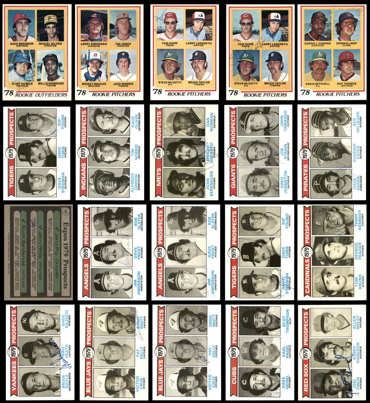 144 Count Lot of Autographed 1963-1982 Topps Baseball Rookie Cards (All Different) SKU #266531