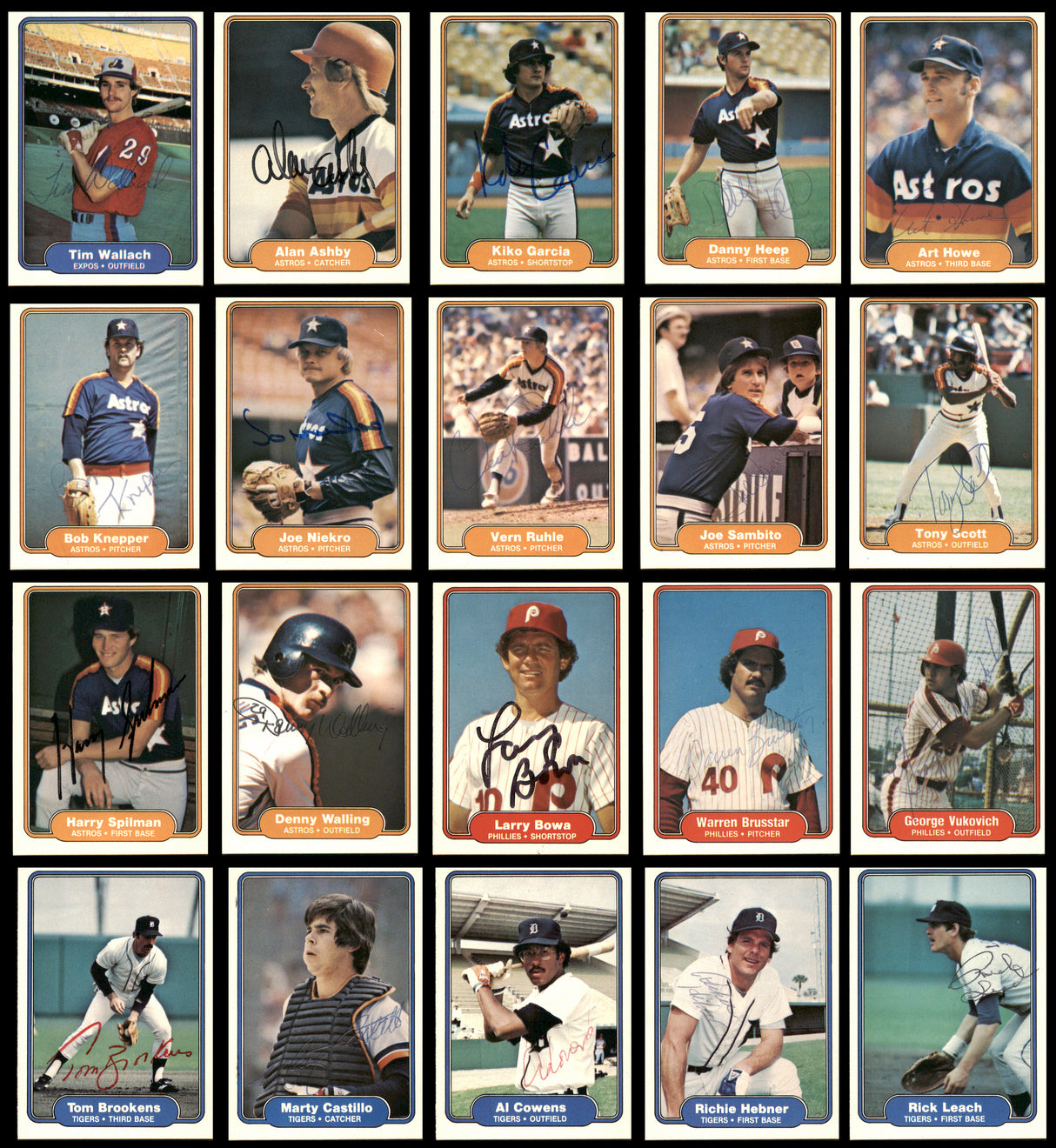142 Count Lot of Autographed 1982 Fleer Baseball Cards (All Different) SKU #266536
