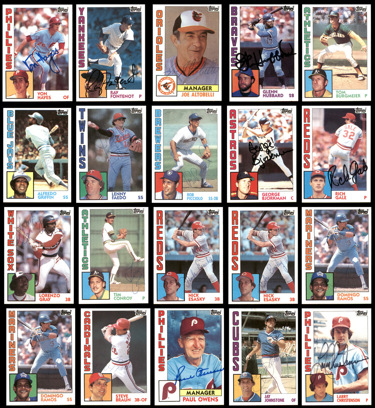 158 Count Lot of Autographed 1984 Topps, Donruss & Fleer Baseball Cards SKU #266537
