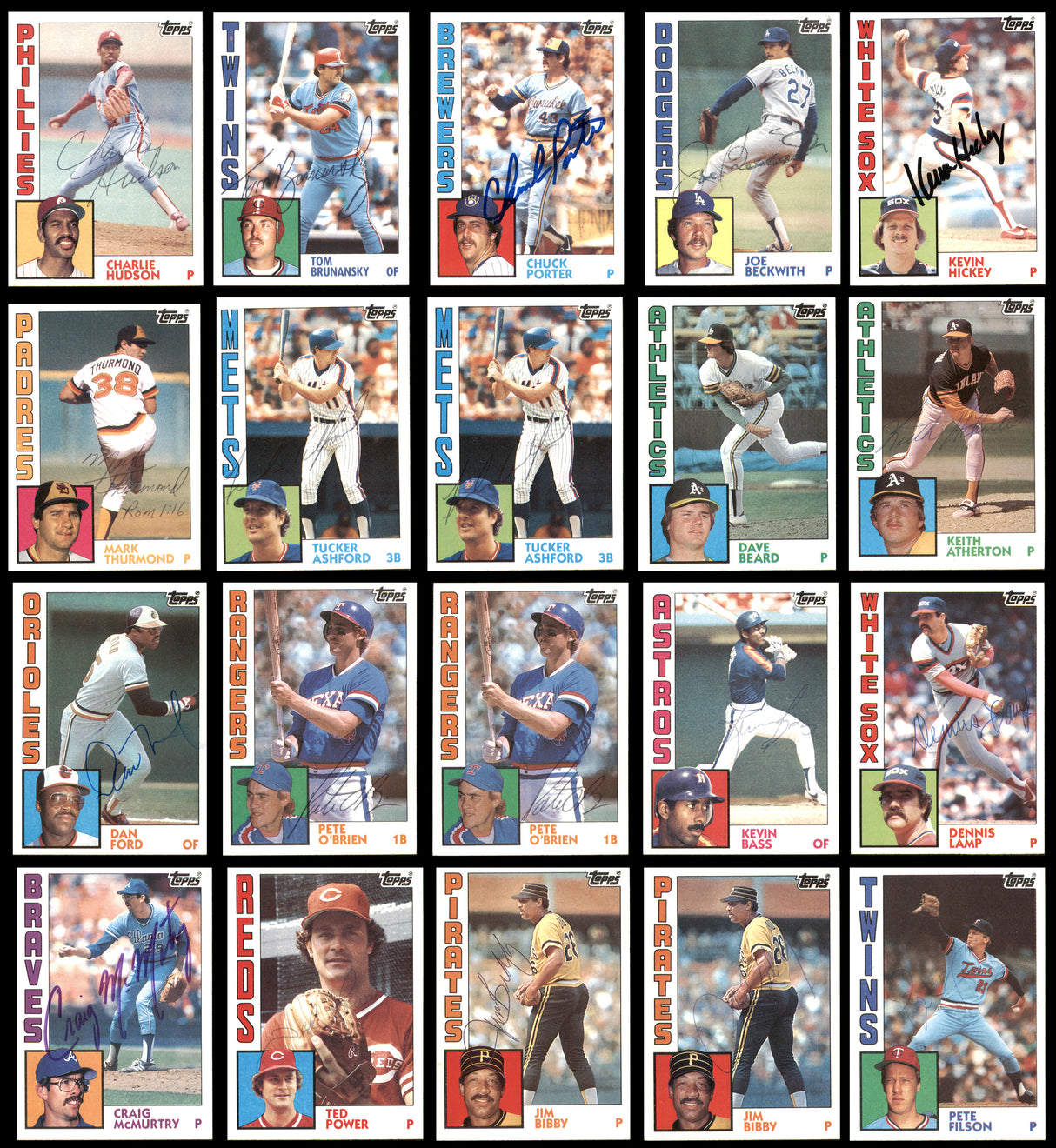 158 Count Lot of Autographed 1984 Topps, Donruss & Fleer Baseball Cards SKU #266537
