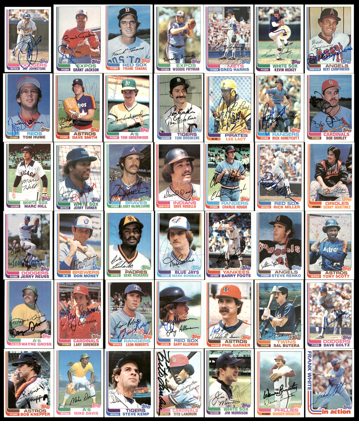 250 Count Lot of Autographed 1982 Topps Baseball Cards (All Different) SKU #266540