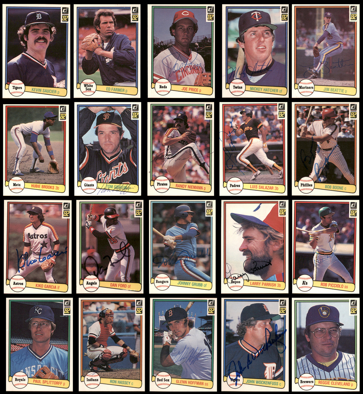 140 Count Lot of Autographed 1982 Donruss Baseball Cards (All Different) SKU #266544