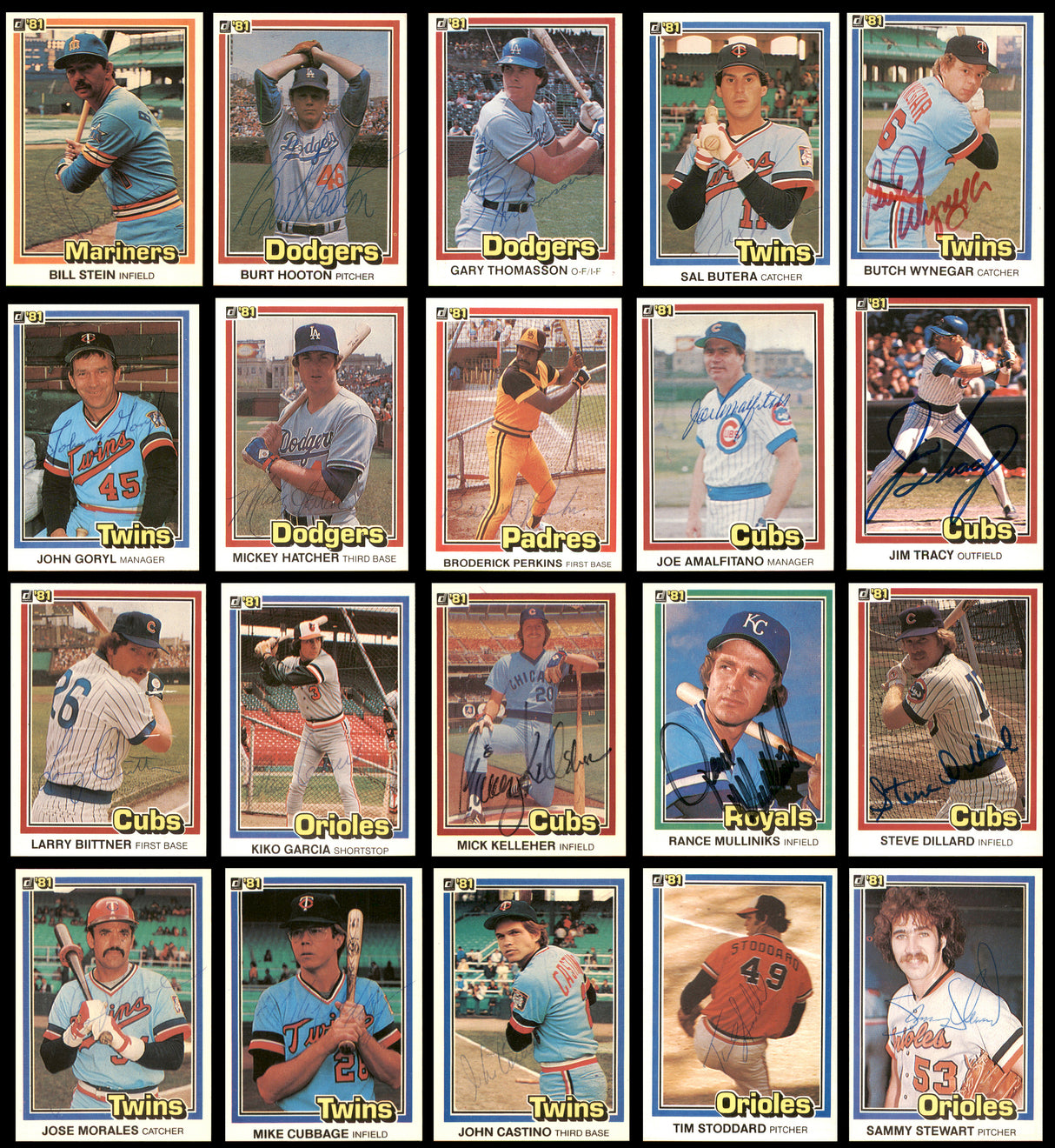 233 Count Lot of Autographed 1981 Donruss Baseball Cards (All Different) SKU #266546