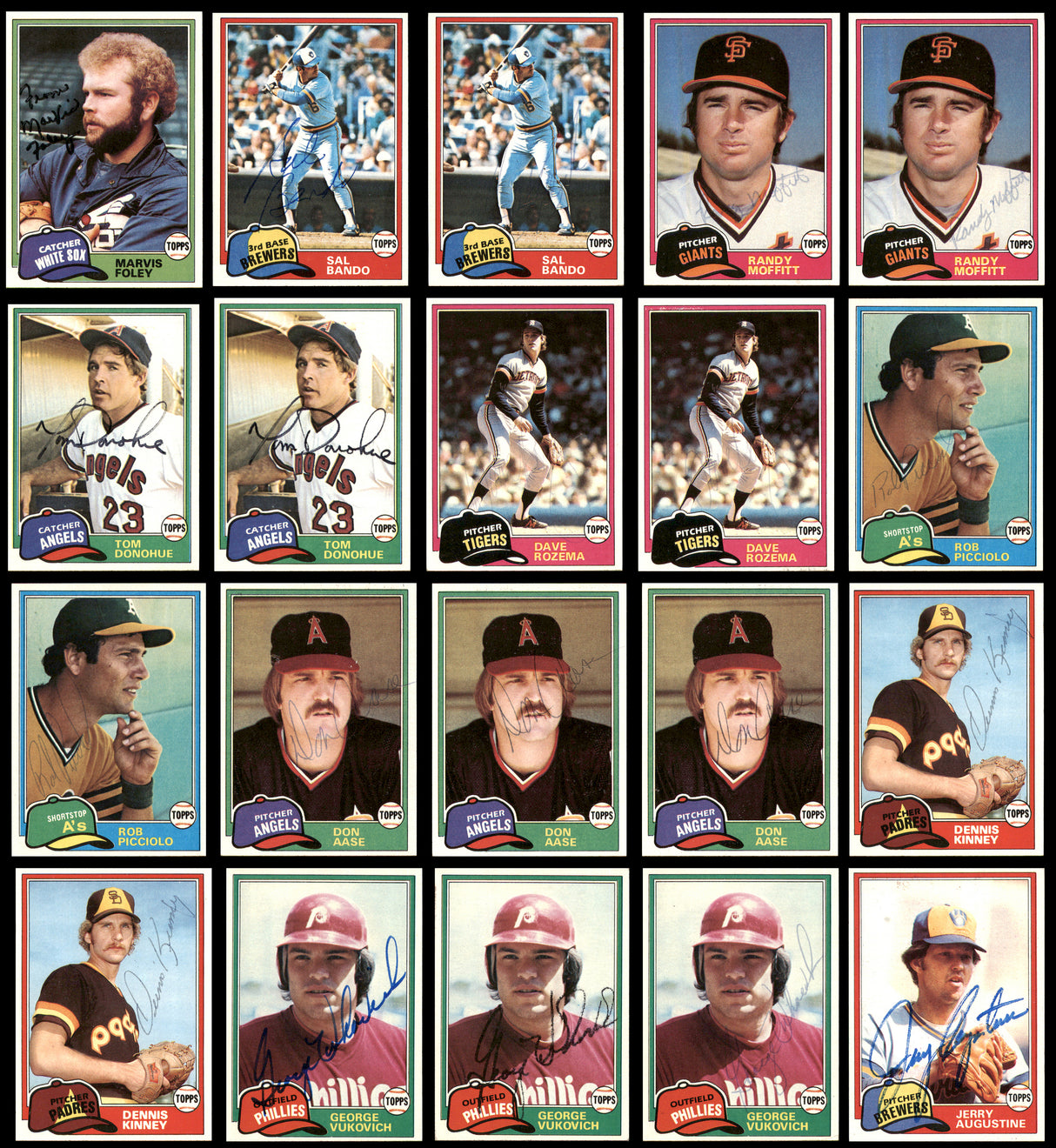 236 Count Lot of Autographed 1981 Topps Baseball Cards SKU #266549