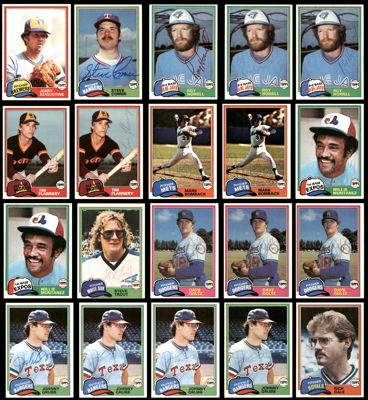 236 Count Lot of Autographed 1981 Topps Baseball Cards SKU #266549