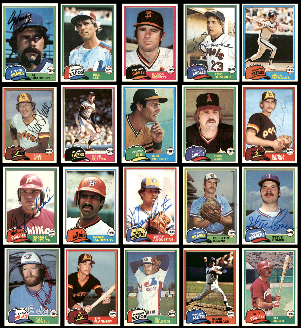 181 Count Lot of Autographed 1981 Topps Baseball Cards (All Different) SKU #266551