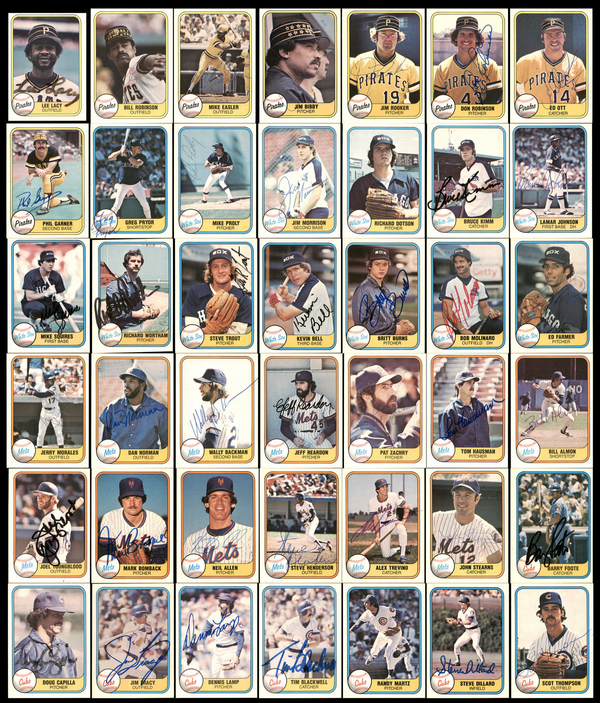 300 Count Lot of Autographed 1981 Fleer Baseball Cards (All Different) SKU #266552