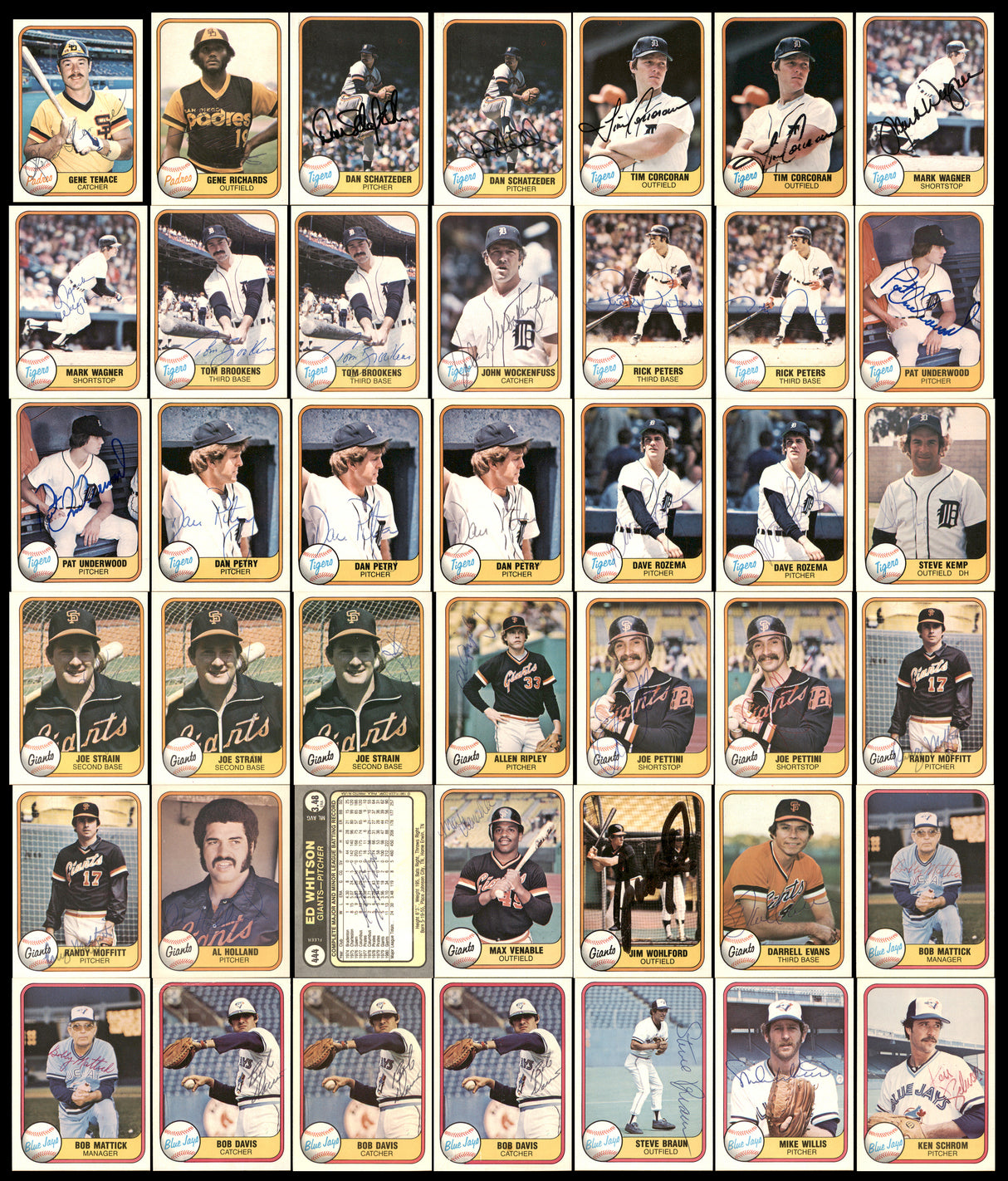 333 Count Lot of Autographed 1981 Fleer Baseball Cards SKU #266554