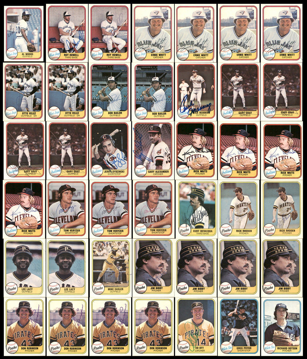 333 Count Lot of Autographed 1981 Fleer Baseball Cards SKU #266554