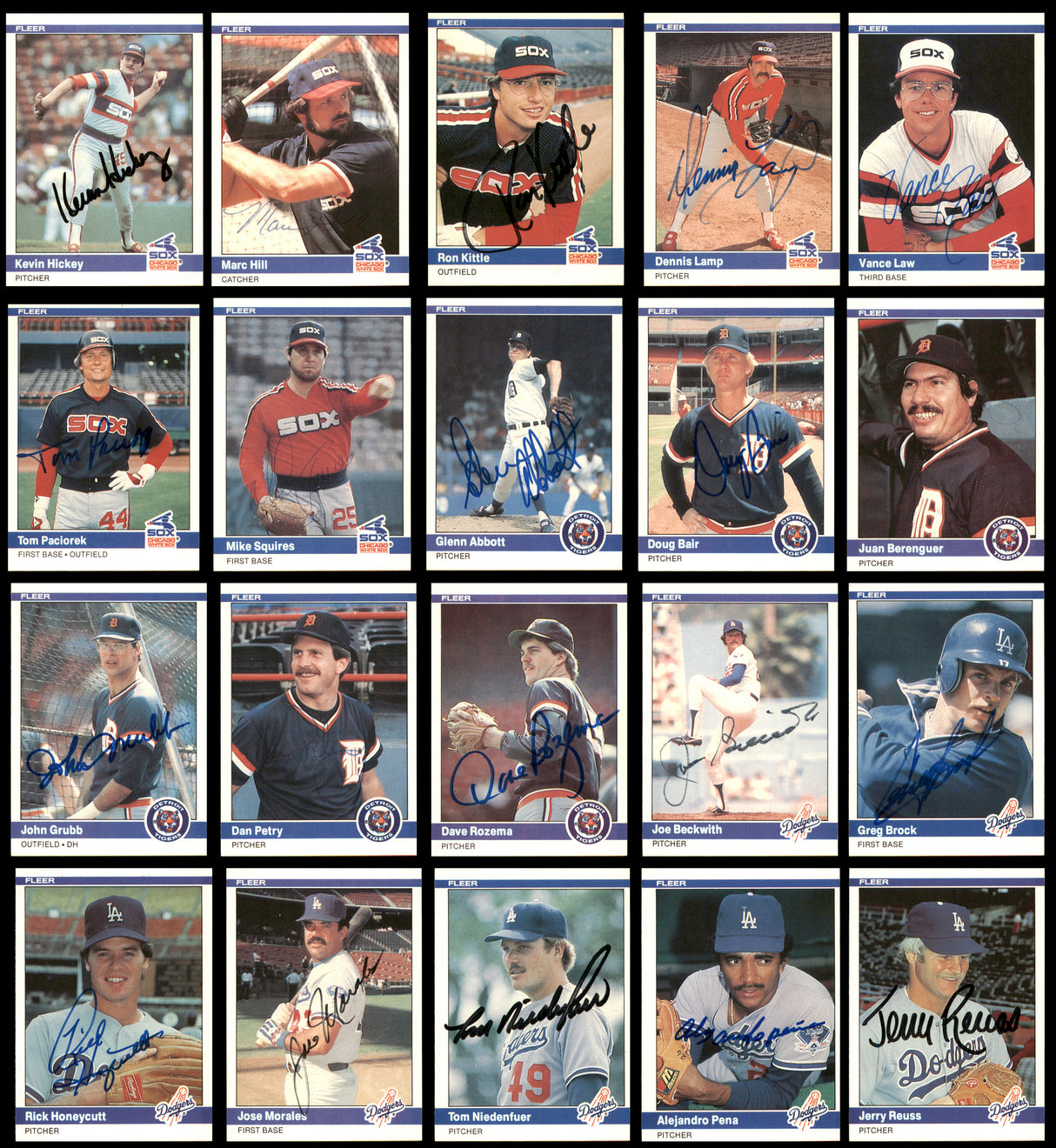 239 Count Lot of Autographed 1984 Fleer Baseball Cards (All Different) SKU #266555