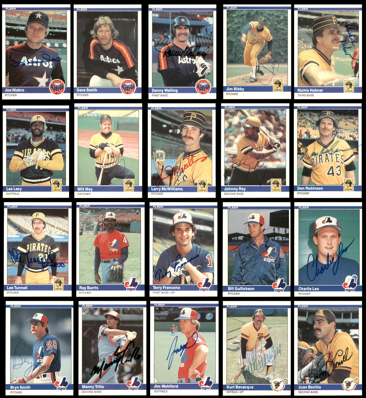 239 Count Lot of Autographed 1984 Fleer Baseball Cards (All Different) SKU #266555