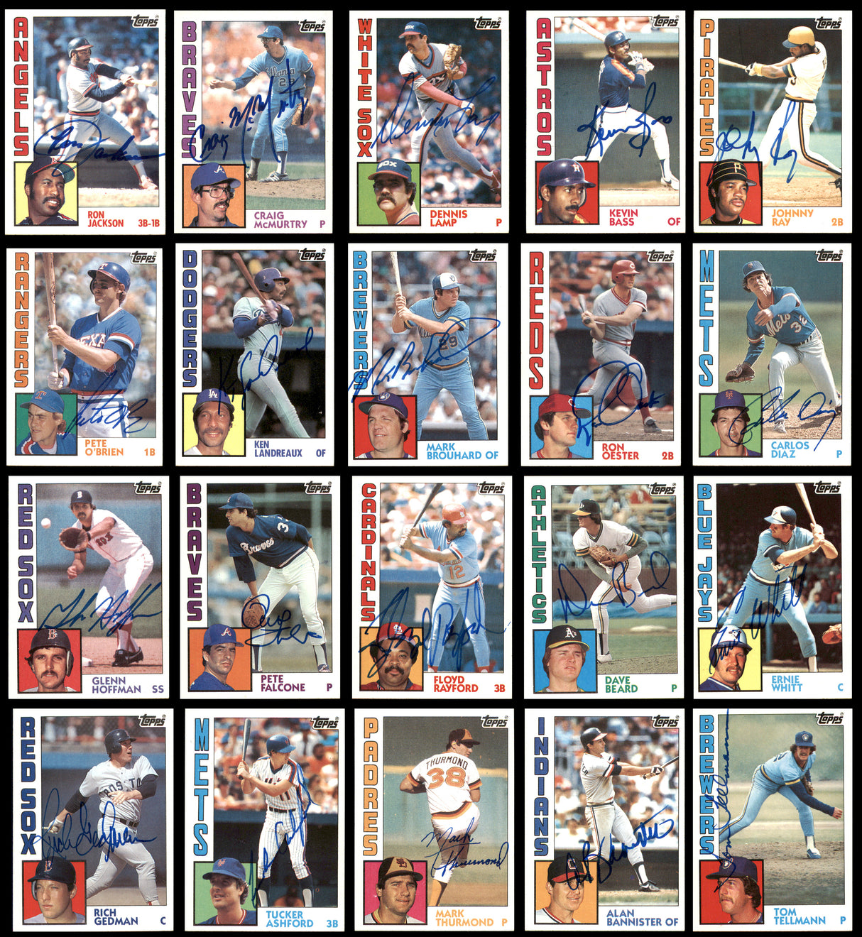 208 Count Lot of Autographed 1984 Topps Baseball Cards (All Different) SKU #266557