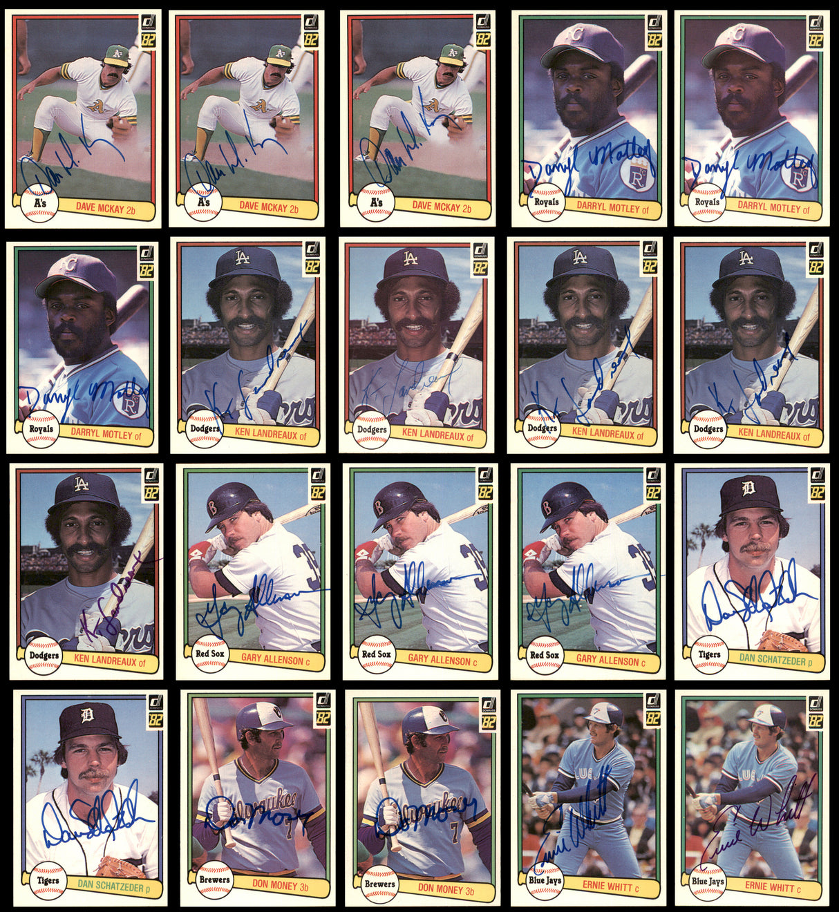 140 Count Lot of Autographed 1982 Donruss Baseball Cards SKU #266559
