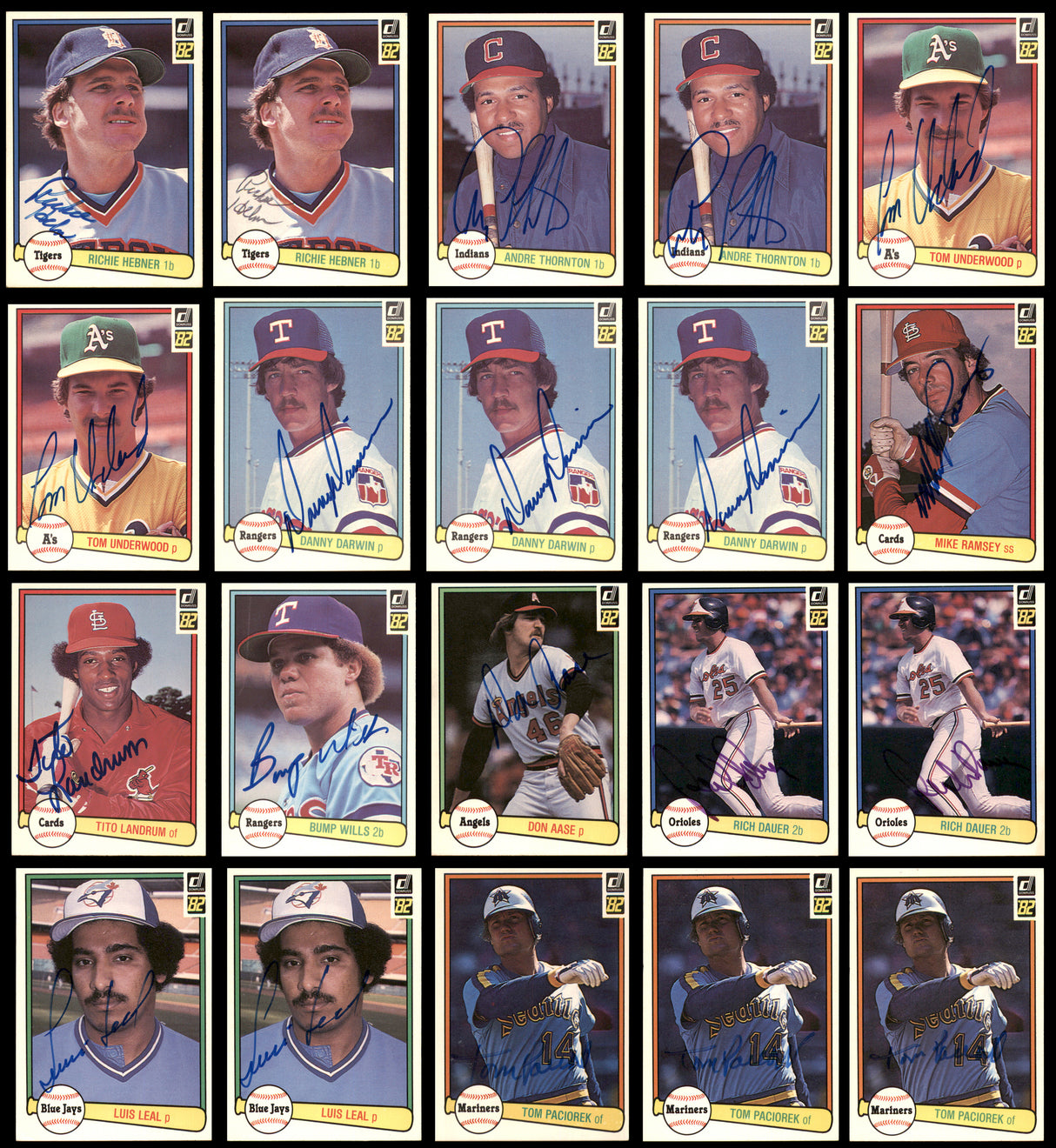 140 Count Lot of Autographed 1982 Donruss Baseball Cards SKU #266559