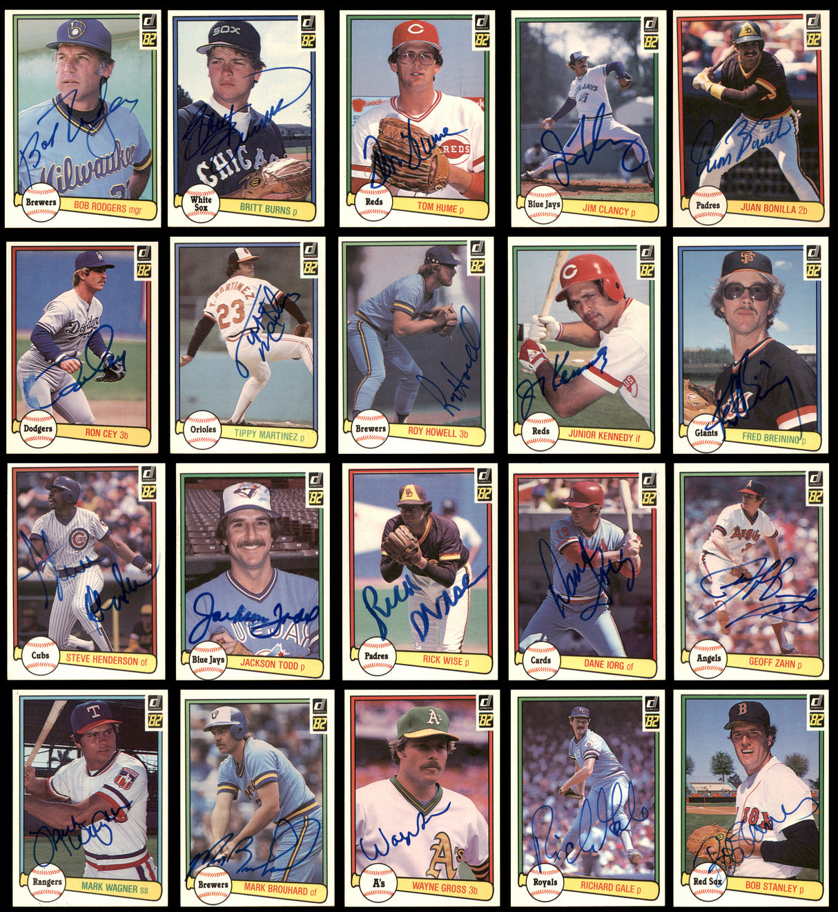 127 Count Lot of Autographed 1982 Donruss Baseball Cards (All Different) SKU #266560