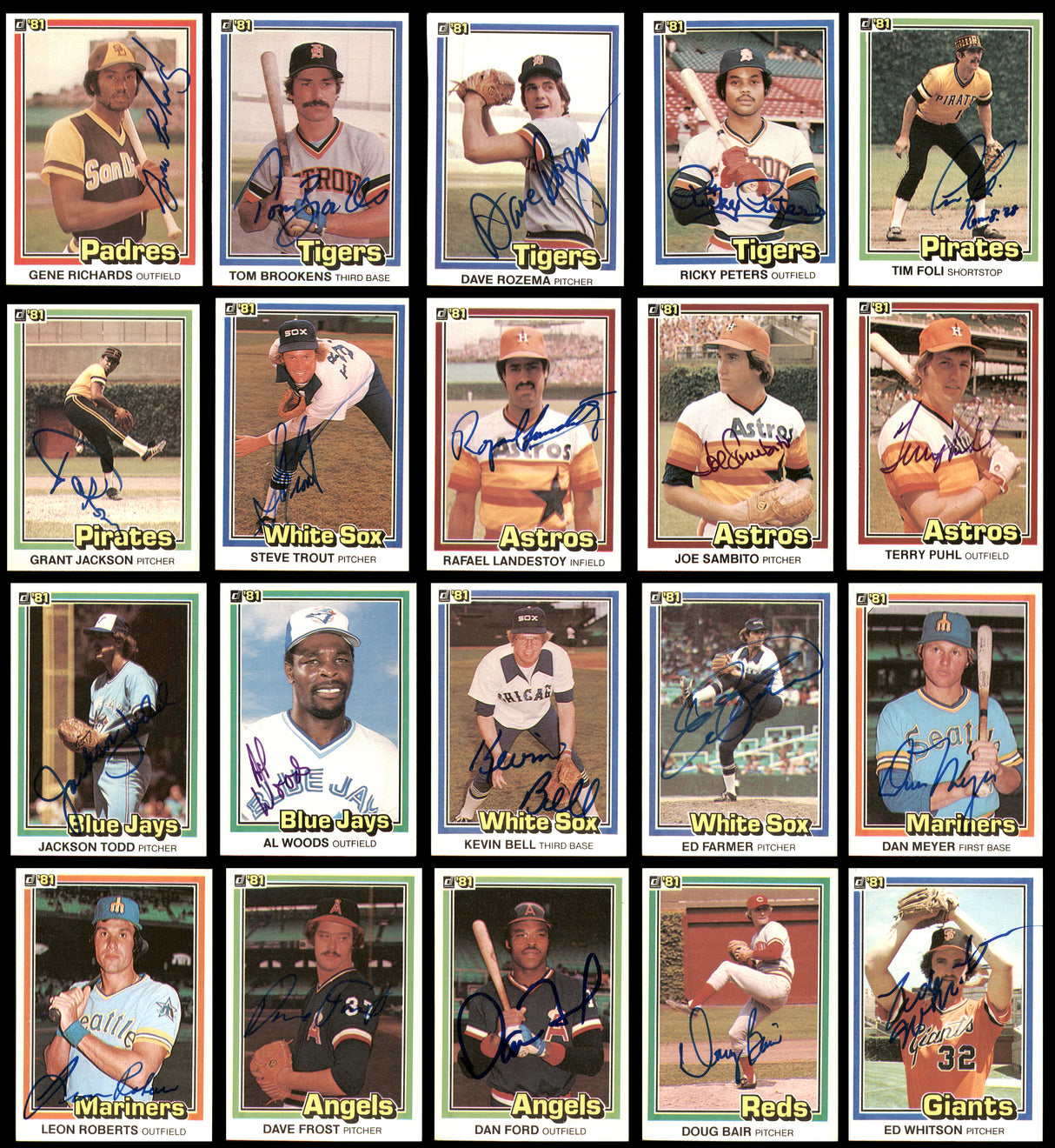 173 Count Lot of Autographed 1981 Donruss Baseball Cards (All Different) SKU #266561