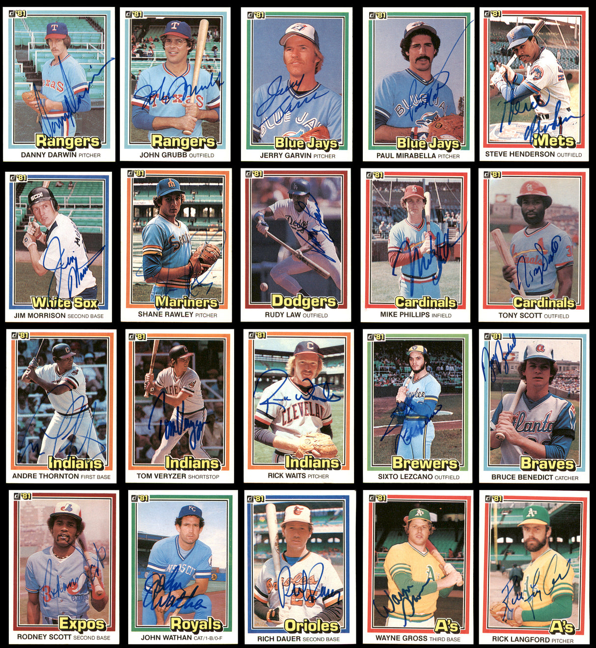 173 Count Lot of Autographed 1981 Donruss Baseball Cards (All Different) SKU #266561