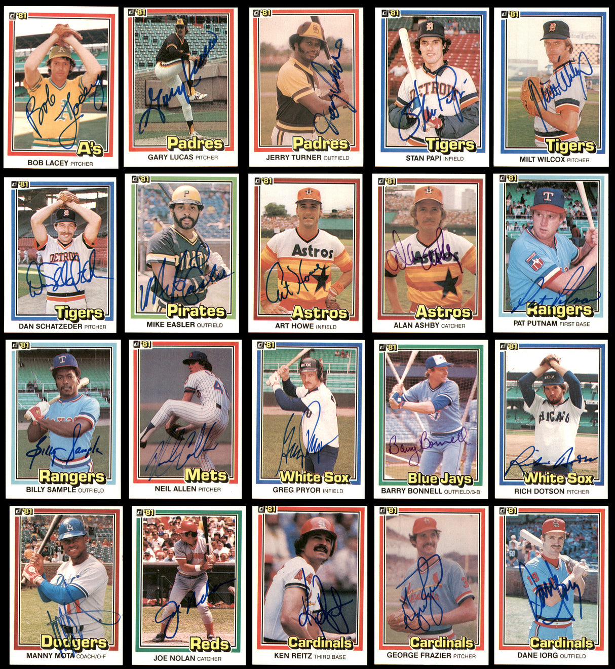 173 Count Lot of Autographed 1981 Donruss Baseball Cards (All Different) SKU #266561