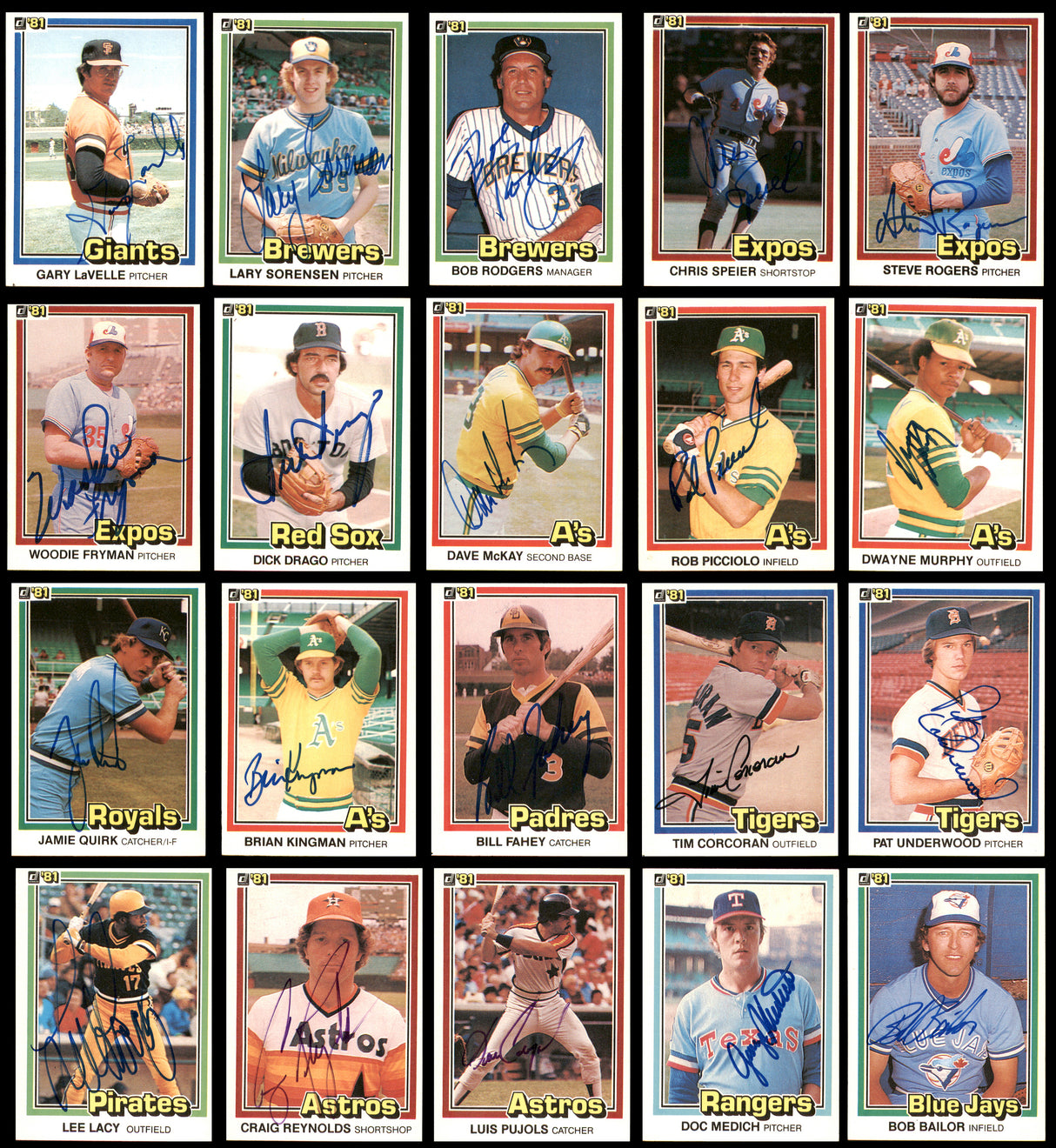 173 Count Lot of Autographed 1981 Donruss Baseball Cards (All Different) SKU #266561