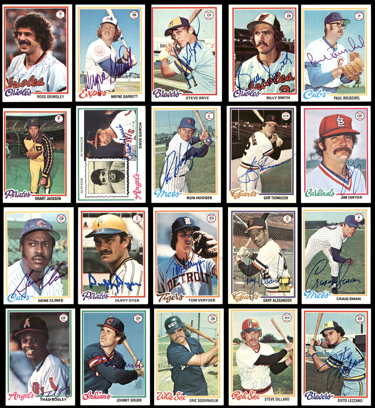 155 Count Lot of Autographed 1978 Topps Baseball Cards (All Different) SKU #266562