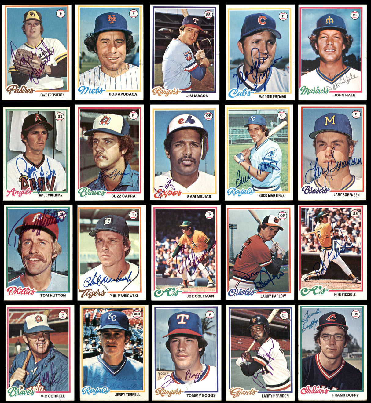 155 Count Lot of Autographed 1978 Topps Baseball Cards (All Different) SKU #266562