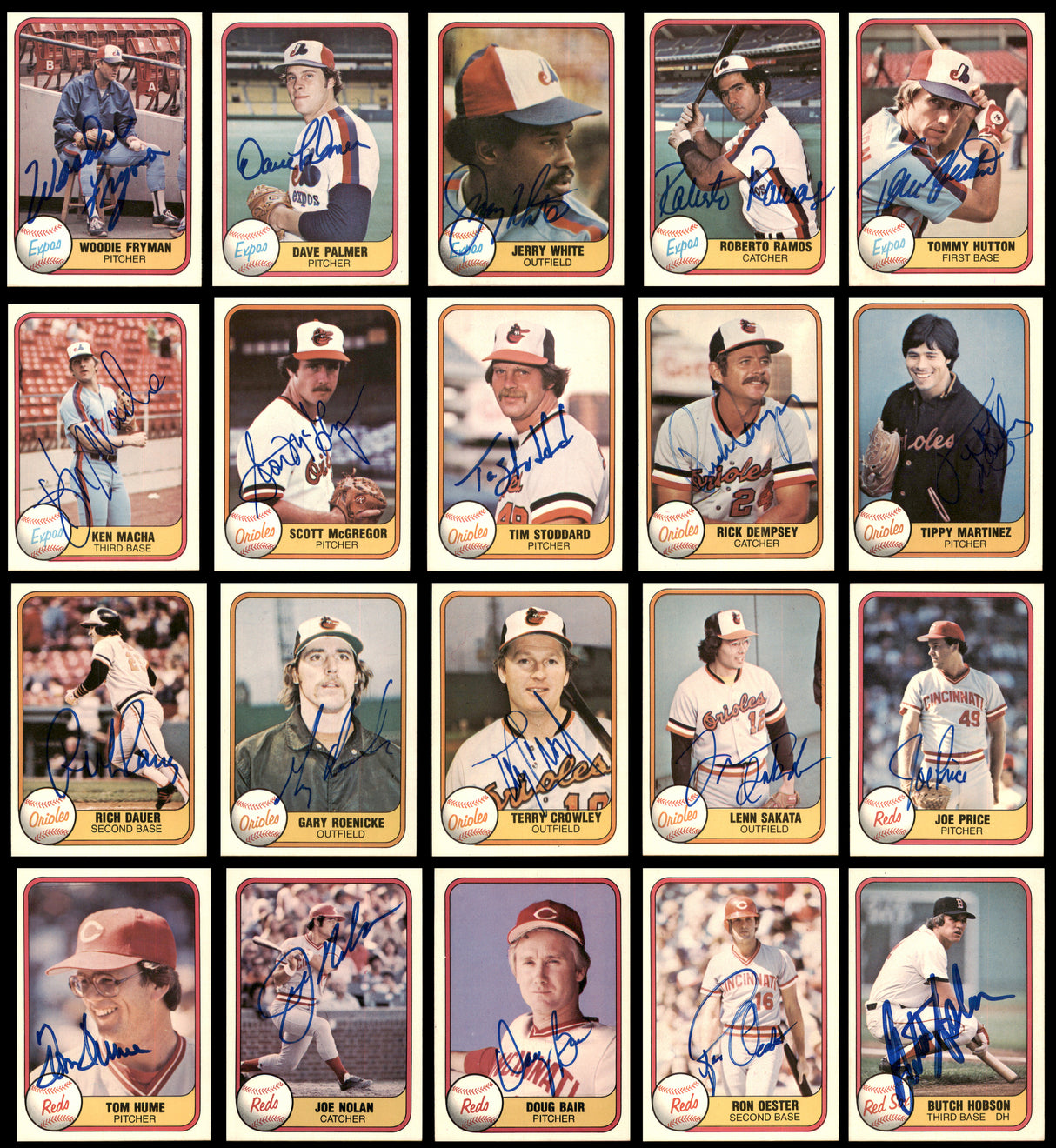 225 Count Lot of Autographed 1981 Fleer Baseball Cards (All Different) SKU #266564