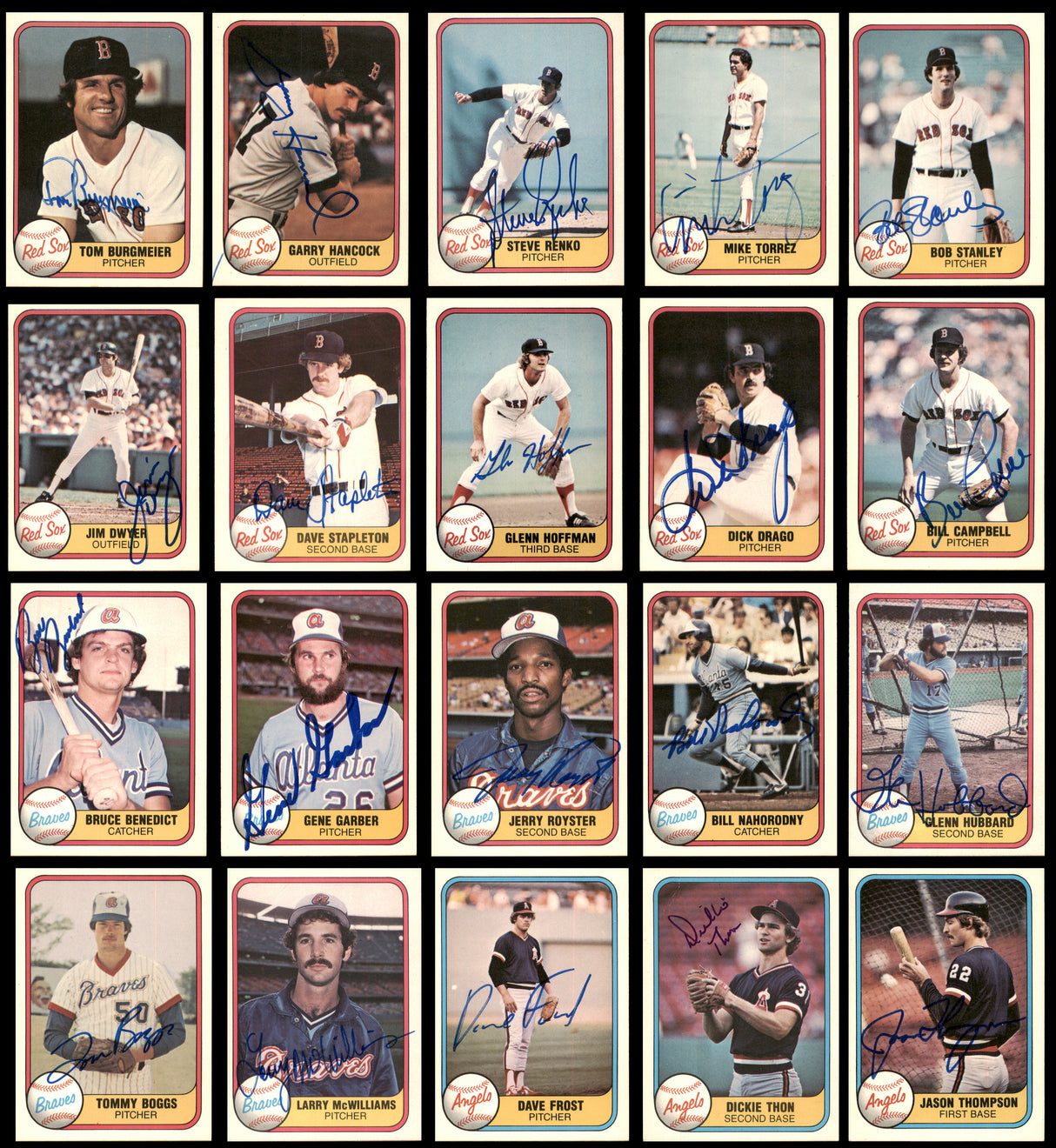 225 Count Lot of Autographed 1981 Fleer Baseball Cards (All Different) SKU #266564