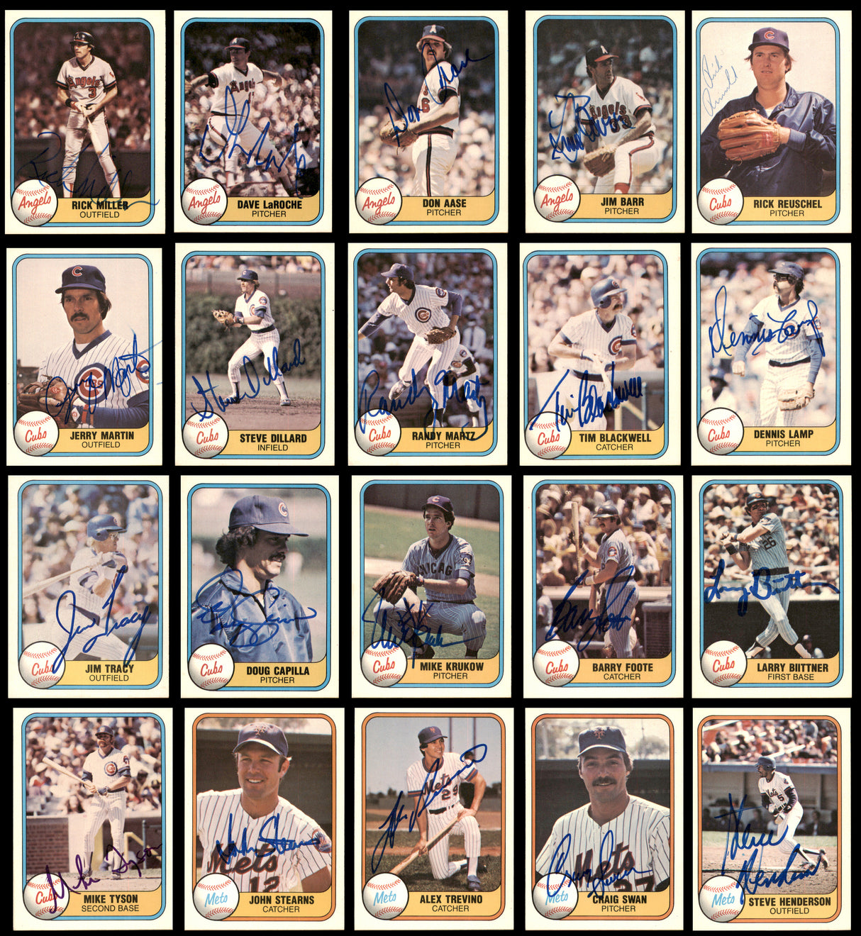 225 Count Lot of Autographed 1981 Fleer Baseball Cards (All Different) SKU #266564