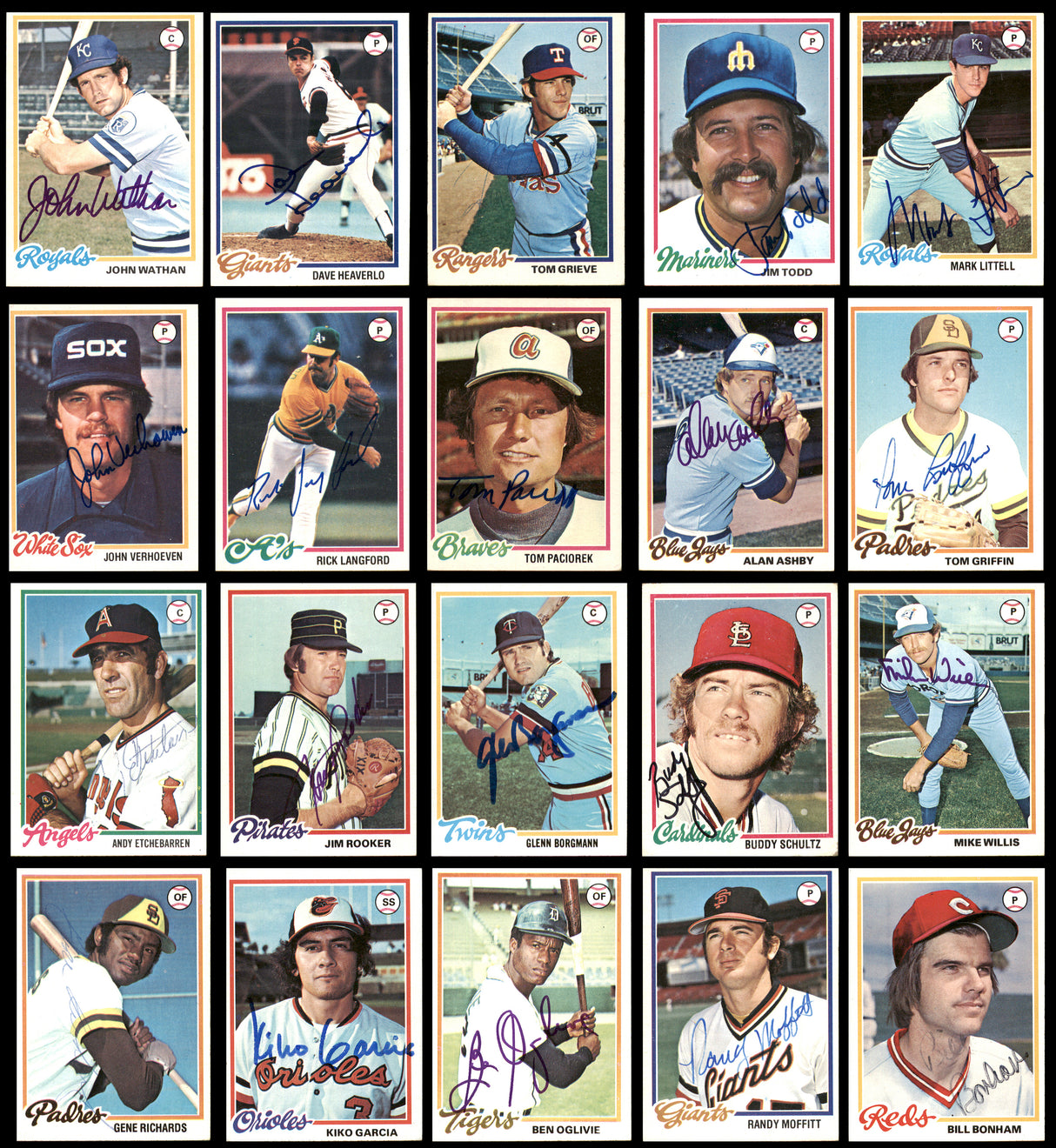 218 Count Lot of Autographed 1978 Topps Baseball Cards (All Different) SKU #266565