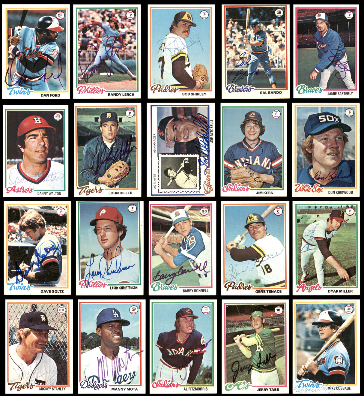 218 Count Lot of Autographed 1978 Topps Baseball Cards (All Different) SKU #266565