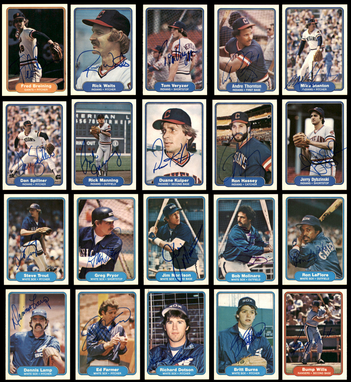 203 Count Lot of Autographed 1982 Fleer Baseball Cards (All Different) SKU #266569