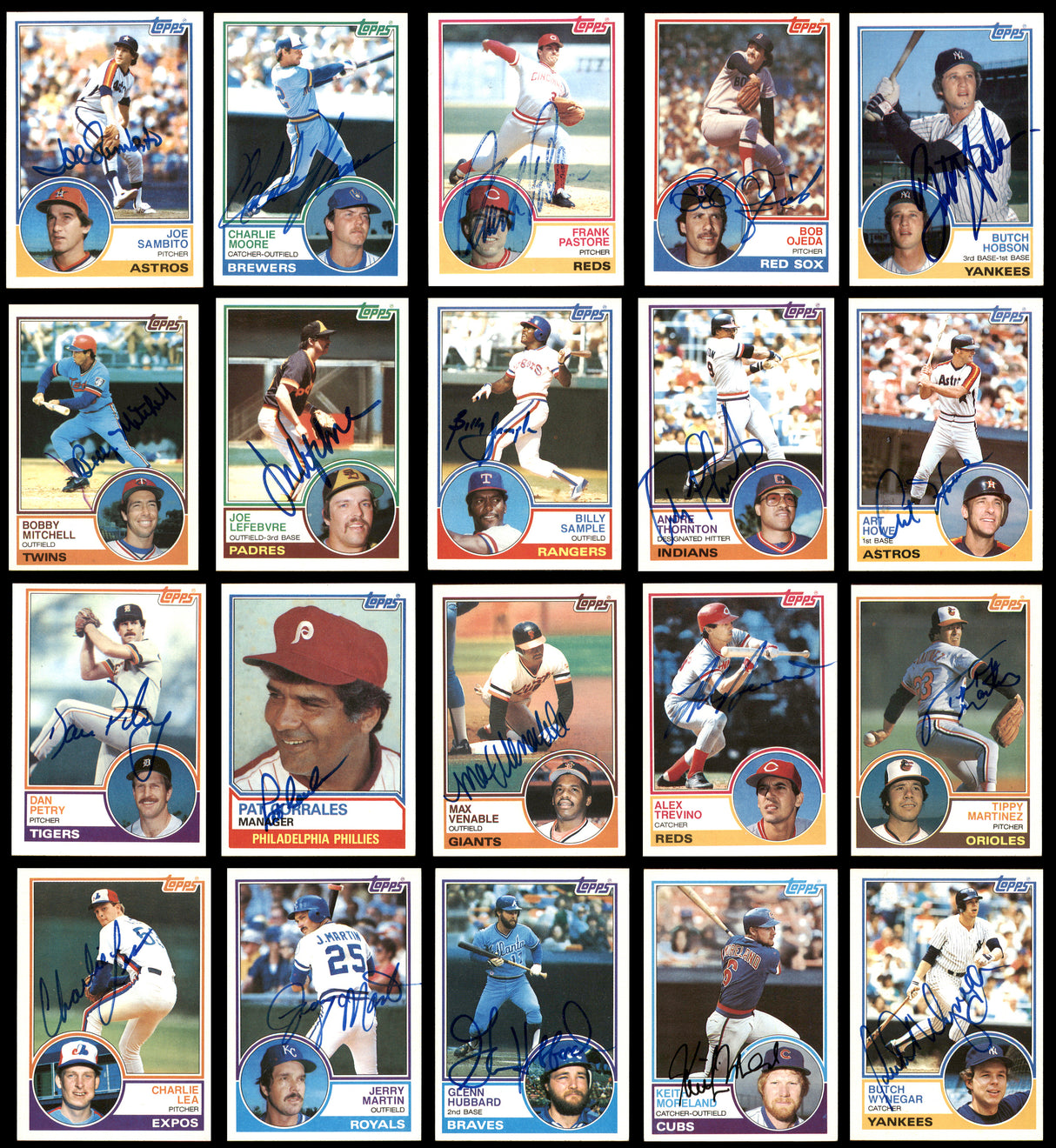 231 Count Lot of Autographed 1983 Topps Baseball Cards (All Different) SKU #266570