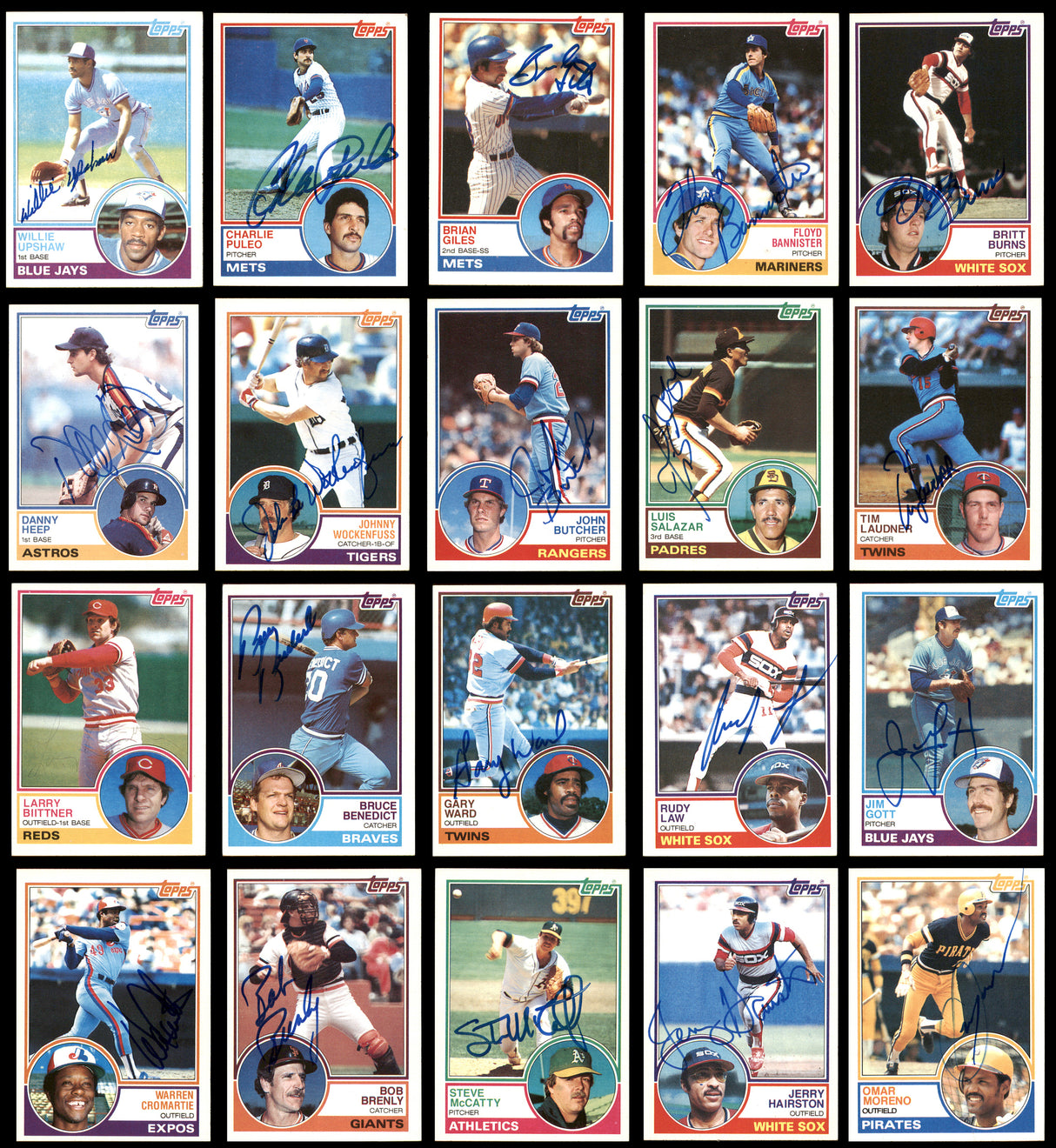 231 Count Lot of Autographed 1983 Topps Baseball Cards (All Different) SKU #266570