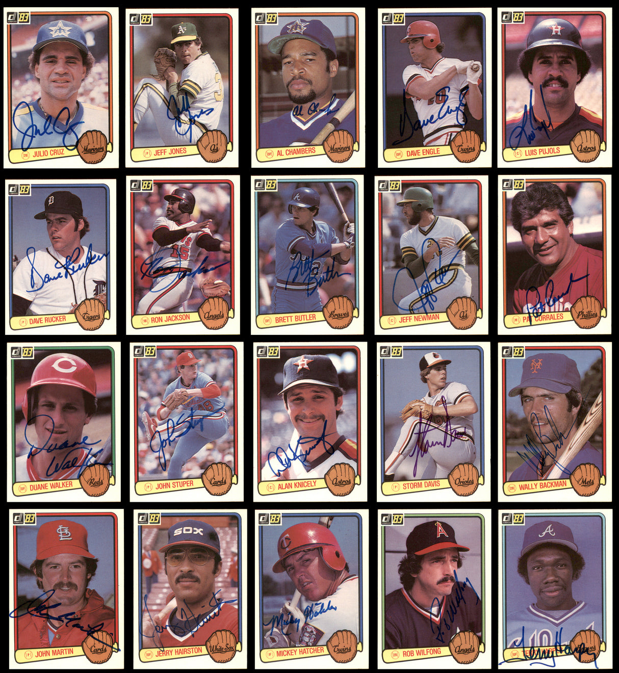 248 Count Lot of Autographed 1983 Donruss Baseball Cards (All Different) SKU #266571