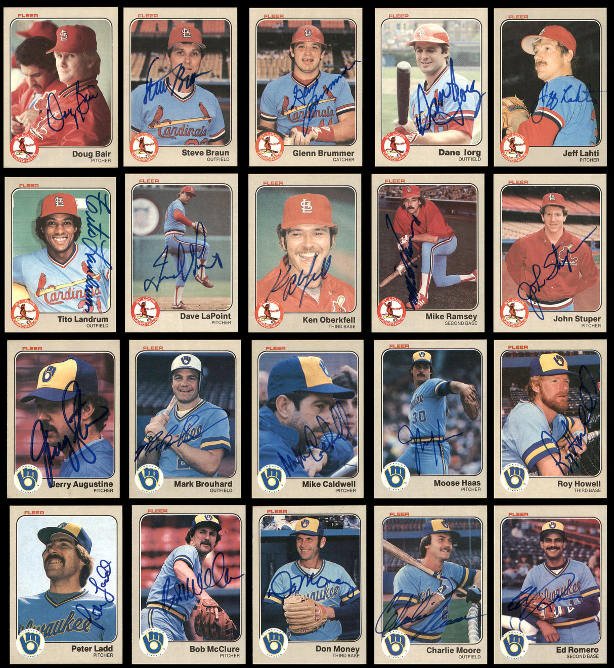 227 Count Lot of Autographed 1983 Fleer Baseball Cards SKU #266572