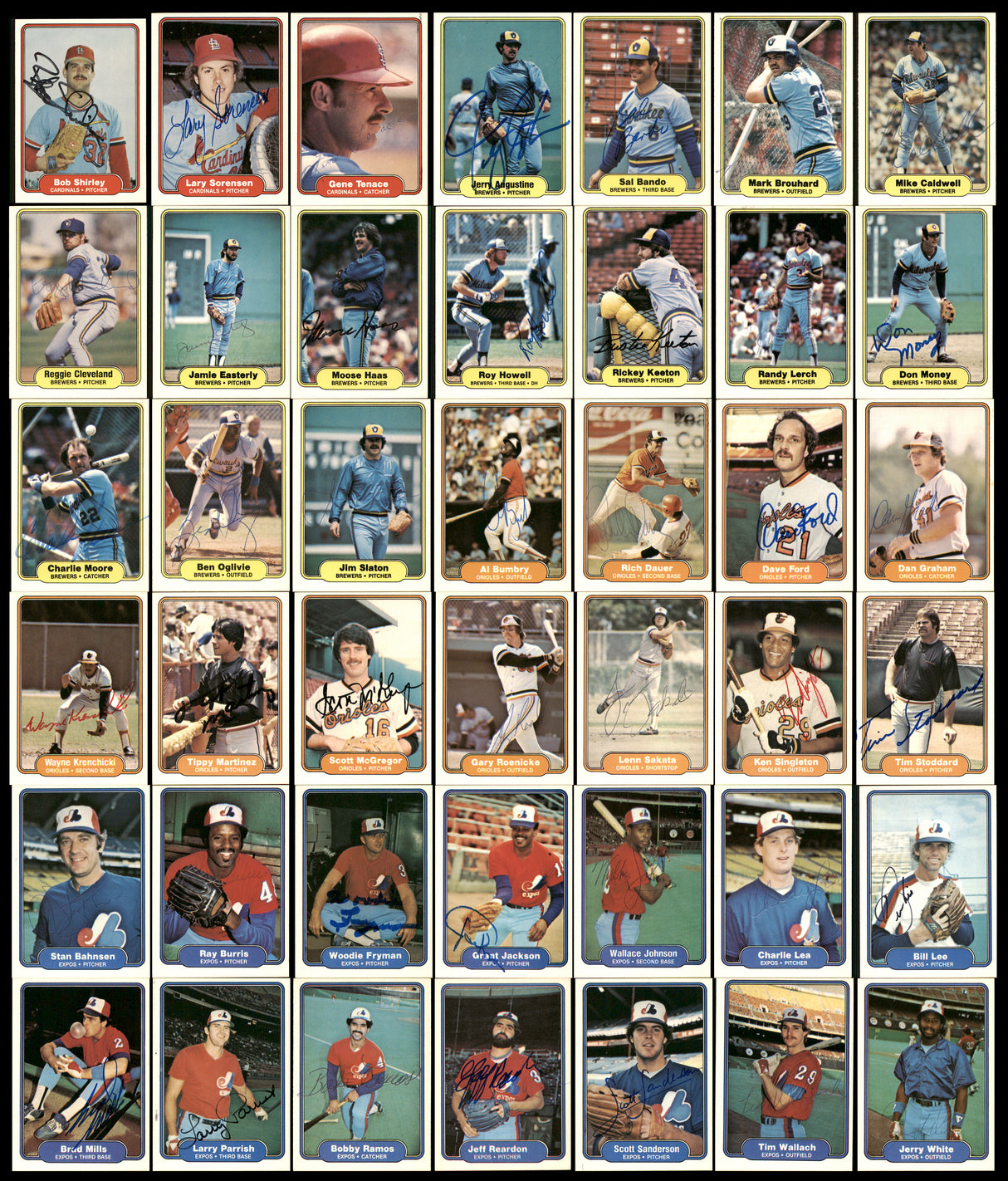 295 Count Lot of Autographed 1982 Fleer Baseball Cards (All Different) SKU #266576