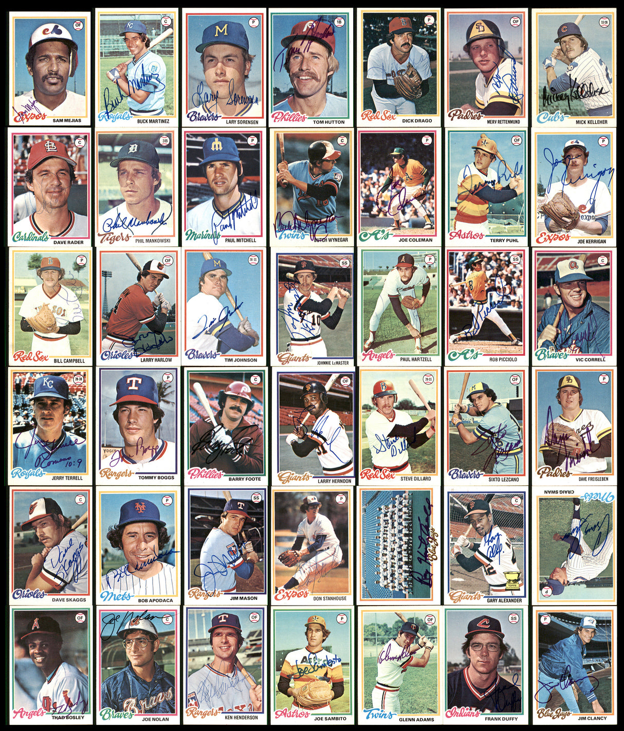276 Count Lot of Autographed 1978 Topps Baseball Cards (All Different) SKU #266577