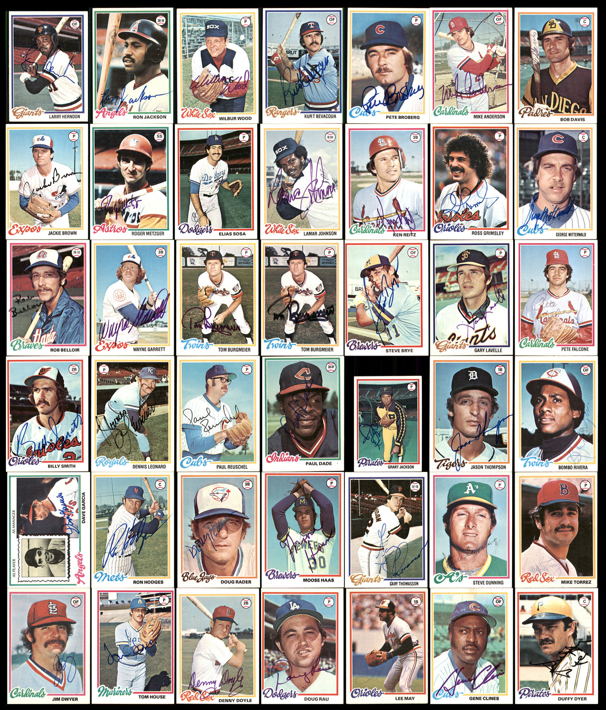 312 Count Lot of Autographed 1978 Topps Baseball Cards (All Different) SKU #266578